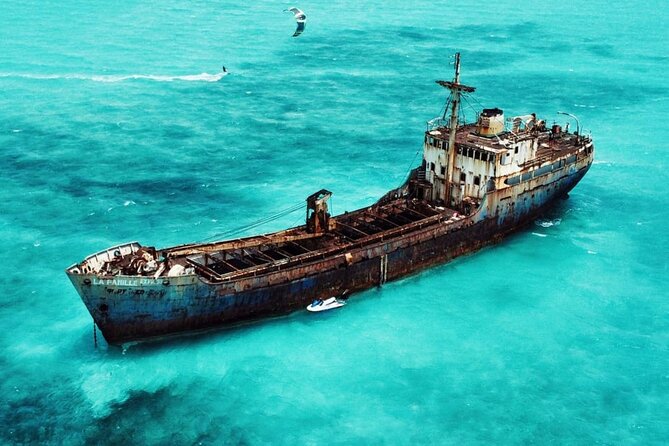 FAMOUS SHIPWRECK, Tiki Bar & Iguana Island Private Jet Ski Tour - Noah’s Ark floating bar and Tiki Bar time