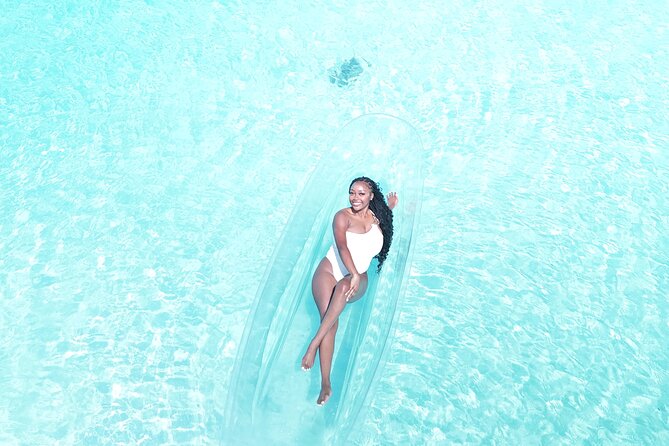 Instagram-Ready Clear Kayak Drone Photoshoot, Turks & Caicos - The first few minutes: getting comfortable in the kayak