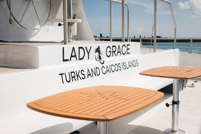 Lady Grace Signature Catamaran Sunset Sail from Ritz-Carlton - The first glass of champagne and a look around the boat