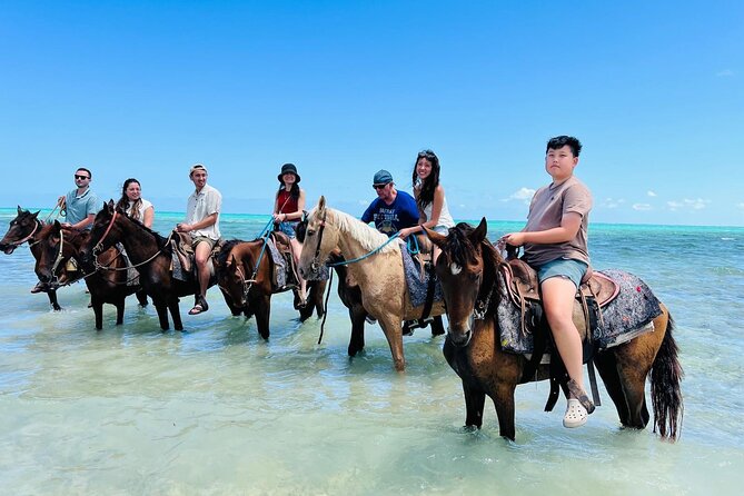 Small Group Horseback Riding Adventure in Caicos Islands - Riding through the clear water